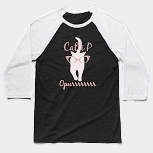 CATTY P Kitty Cat Purring Baseball T-Shirt